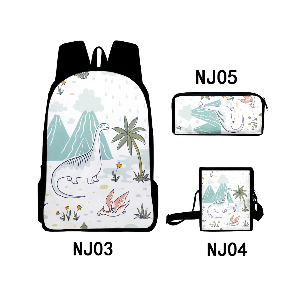 FABOTD School Bag Set Dinosaur Backpack Set Cute Backpack Schoolbag