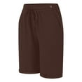 thumbnail image 5 of vigerkar Wide Leg Linen Shorts for Women Elastic Drawstring High Waisted Bermuda Shorts Casual Loose Summer Soft Lounge Short Brown, XXL, 5 of 6