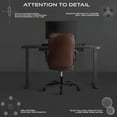 thumbnail image 6 of VITESSE Ergonomic Office Chair with Flip-up Armrests, Big and Tall Leather Executive Office Chair, High Back Lumbar Support Home Computer Desk Chair, Heavy and Duty Computer Chair (Brown), 6 of 7