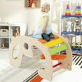 thumbnail image 2 of Resenkos 2-in-1 Rocking Horse Arch for Kids Montessori Climbing Toys with Arch Climber-Multicolor, 2 of 11