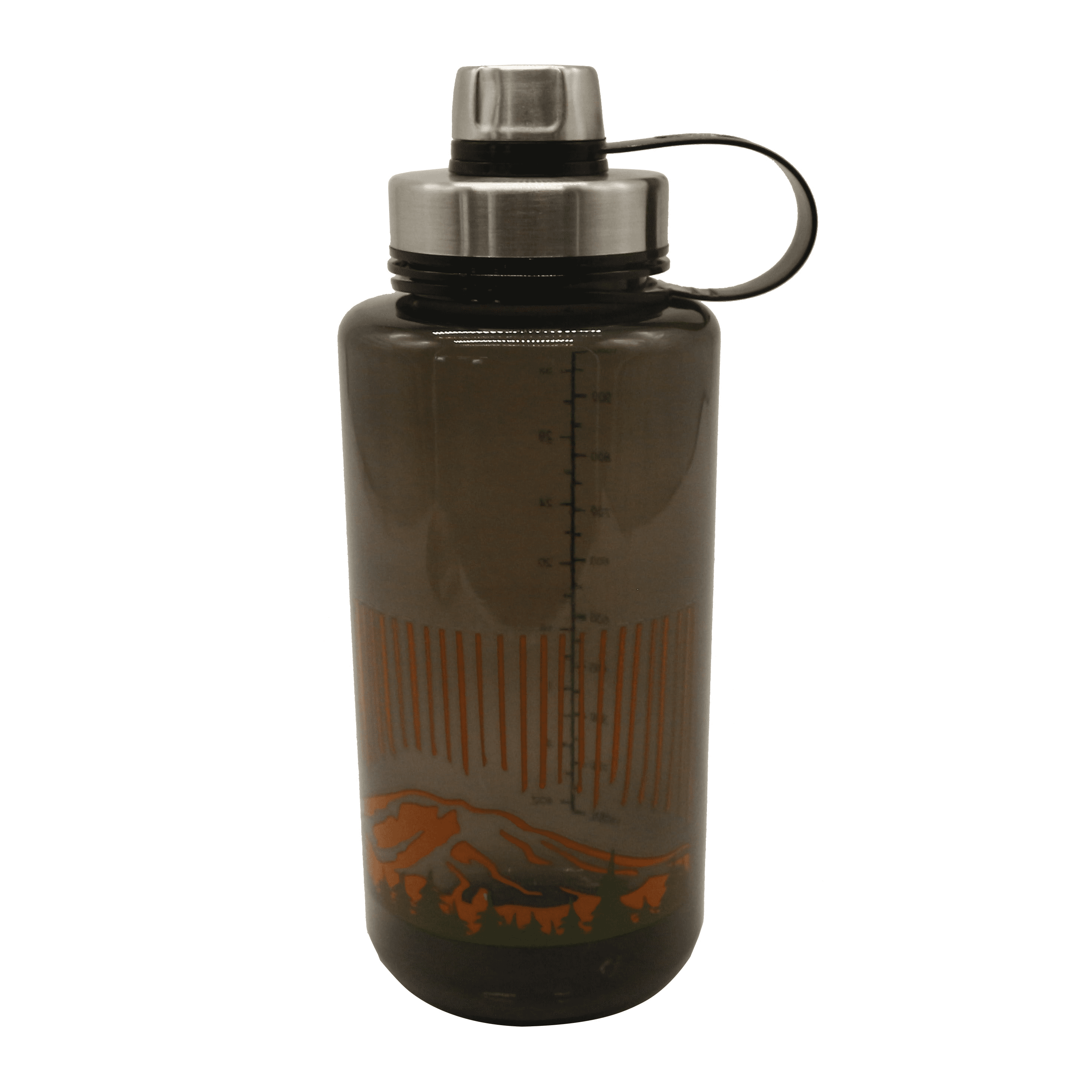 Ozark Trail 32 oz Black Plastic Water Bottle with Wide Mouth and Flip-Top Lid