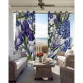 thumbnail image 3 of Spring Flowers Blackout Curtains 96 Inch Length 2 Panels Set, Purple Hydrangea Orchid Floral Country Full Shading Curtains for Windows, Blackout Curtains for Bedroom Living Room 52"x96", 3 of 8