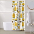 thumbnail image 6 of Shower Curtain, Gnomes Bees Waterproof Fabric Plastic Shower Curtain, Drying Fast Bathroom Curtain with 9 Buttonholes, Ruffle Shower Curtain 60x72in, 6 of 8
