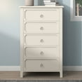 thumbnail image 2 of Resenkos Wooden 5 Drawers Chest with Silver Metal Handles for Bedroom Milky White, 2 of 6