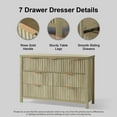 thumbnail image 3 of OAKHAM 7 Drawer Dresser, Fluted Wide Chest of Drawers for Bedroom Living Room, Sunwashed Ash Oak, 3 of 7