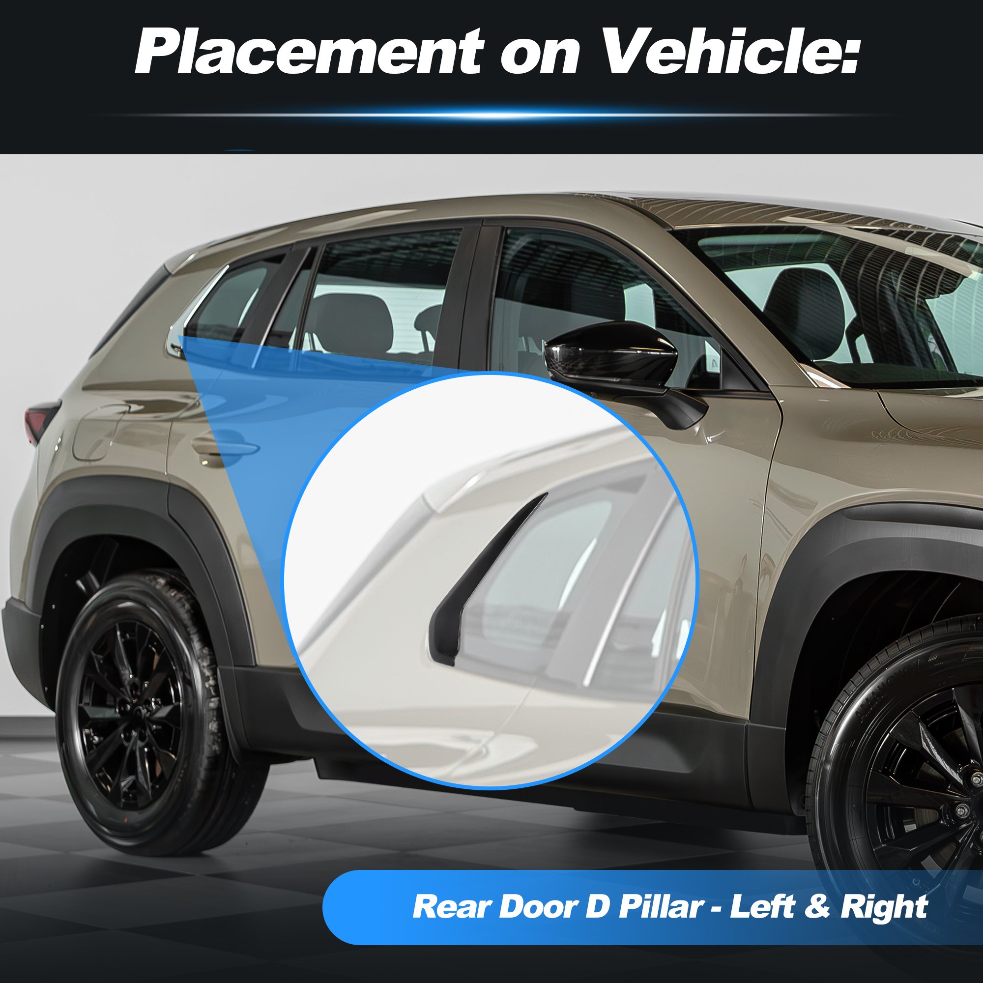 Unique Bargains 1Pair Rear Window D Pillar Trim for Mazda CX-50 2023-2026