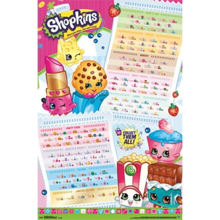 Shopkins Season 1 Grid Collect Them All TV Show Poster 22x34 - Walmart.com
