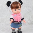 thumbnail image 2 of 3 piezas de ropa de panda, conjuntos de faldas de mezclilla superiores, calcetines para muñeca Mellchan de 25 cm Zulema Doll Outfit Pretend Play Toy, 2 of 8