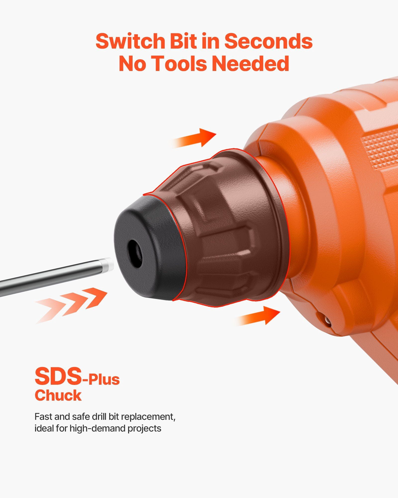 20V Cordless SDS-Plus Rotary Hammer Drill Kit (0-1000 RPM) with 2 Functions (Hammer & Drill), 0.6 Inch Capacity, Includes Battery, Charger & Carry Case