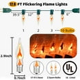 12.8Ft Halloween Flame String Lights, C18 Spooky Fake Flickering Flame