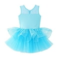thumbnail image 4 of Aislor Filles Enfants Robe Justaucorps Sans Manches Pailletée Strass Ballet Danse Tulle à Empiècements Jupe Tutu Bleu 12, 4 of 7