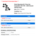 thumbnail image 2 of Shock Mounting Kit 2 Piece Set - Compatible with 1995 - 2005 Chrysler Sebring Coupe 1996 1997 1998 1999 2000 2001 2002 2003 2004, 2 of 2