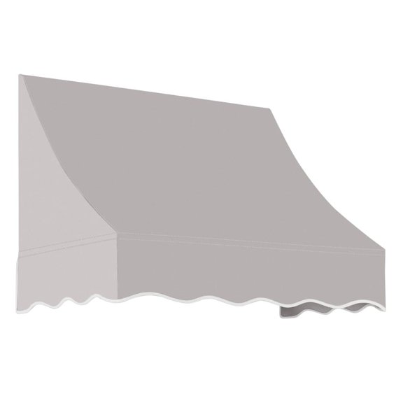 Awntech 4.375 ft Nantucket Fixed Awning Acrylic Fabric, Gray