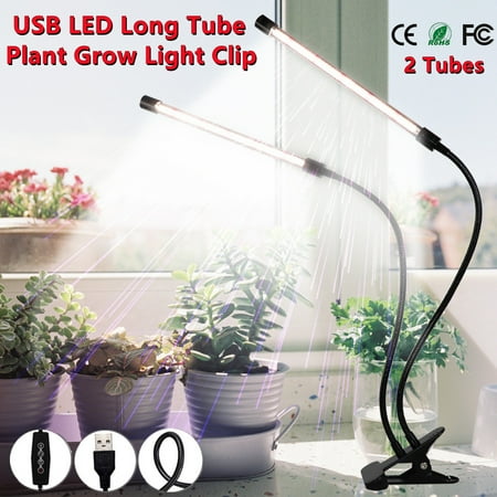 

Rosnek LED Grow Light Clip 2/3/4 Tubes USB/US Adapter Plant Growing Lamp for Flowers Vegetables Plants Seedlings Growth
