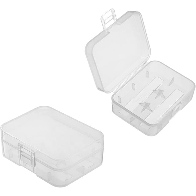 HUGFEGWE 2 x 18650 Battery Storage Case Holder Organizer Box Transparent 2Pcs CA919-114771