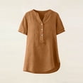 thumbnail image 5 of Ashirexll Womens Casual Tops, Casual Loose Solid Color V-Neck Short Sleeve T Shirts, 5 of 7