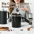 thumbnail image 6 of Aovky Coffee Canister, Airtight 22OZ Stainless Steel Coffee Container with Date Tracker & Measuring Scoop, Kitchen Food Storage Jar for for Coffee Beans, Grounds, Tea, Sugar, Cereal, Black, 6 of 8