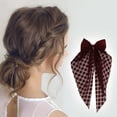 thumbnail image 2 of Unique Bargains 1 Pc Grace Bow Ribbon Hair Clips Wine Red, 2 of 5