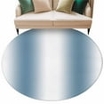 thumbnail image 2 of 6ft Round Rug, Blue White Ombre Non-Skid Rubber Backing Large Area Rugs - Living Room Bedroom Home Office, Modern Abstract Art Farmhouse Gradient Indoor Floor Mat Carpets Washable Rug, 2 of 9