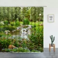 thumbnail image 6 of Waterproof Polyester Shower Curtain Nature Landscape Park Garden Tree Flower Pond Bathroom Home Bathtub r, 6 of 6