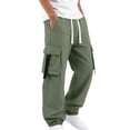 thumbnail image 2 of Zenithor Men's Lightweight Cargo Pants Non-Cuffed Elastic Waist Drawstring Hiking Work Casual Trousers Pockets S-4XL, 2 of 8