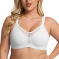 thumbnail image 4 of Jelly Bras for Women Padded Bras Soft Intentions Jelly Wireless Bra Lifting Bra Sports Bras Balconette Bra Soft Bras Wireless Bras Mesh V‑Neck Sheer Mesh Top Bra Adjustable Thin Straps White, 4 of 9