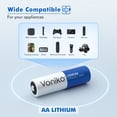 thumbnail image 6 of Voniko Lithium AA Batteries 10 Pack, 1.5V 3000mAh Non-Rechargeable Double A Battery for Blink Camera, Toys, Alarm System, 6 of 8
