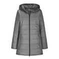 thumbnail image 4 of Christmas Clearance! ZVNAΖH Long Winter Jacket for Women Fleece Lined Puffer Jacket Plus Size Padded Jacket Zip Up Quilted Jacket with Pockets, 4 of 6