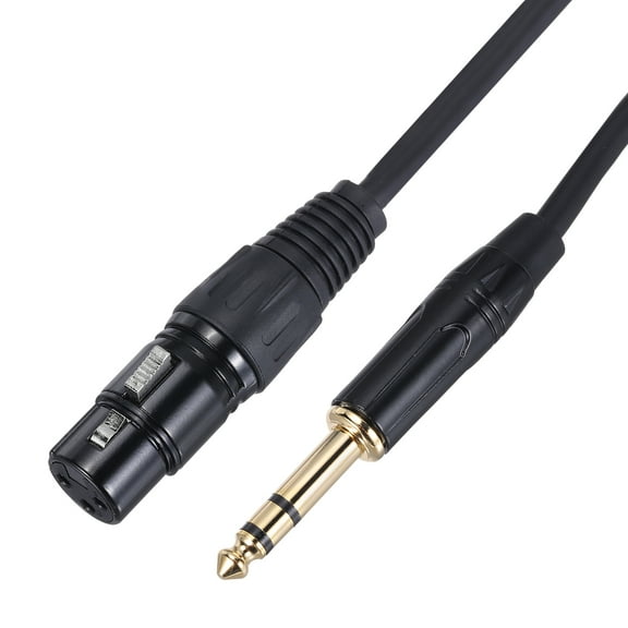 1/4" TRS to XLR Female Cable, 6.35mm TRS Male to 3pin XLR Microphone Cable for Speakers, 3.3ft, Black