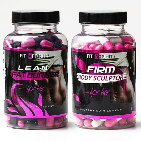 FIT AFFINITY Lean & Sculpted Bundle - Fat Burner for Women • Best All Natural Weight Loss Pills - Thermogenic Fat Loss Supplement & Appetite Suppressant Diet Pills - 90 Capsules (Each (Best Weight Gainer For Female)