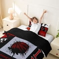 thumbnail image 3 of Castle Fairy Multi-Style Red Basketball Collage Twin Duvet Cover, Sports Silhouette Design Twin Bedding, Red Black White,Black Reversible,2pcs,1 Duvet Cover and 1 Pillowcase, 3 of 6