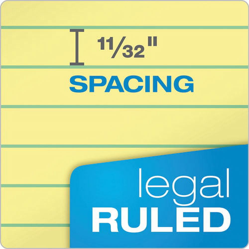 "The Legal Pad" Ruled Perforated Pads, Wide/legal Rule, 50 Canary-Yellow 8.5 X 11 Sheets, 3/pack | Bundle of 2 Packs