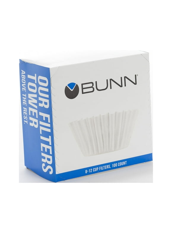 Bunn 8-12 Cup Premium Paper Coffee Filters, Flat