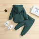 thumbnail image 2 of Gibobby Conjunto deportivo para niños con capucha de manga larga para bebés recién nacidos, conjunto de pantalones sólidos, ropa de 2 uds.(Verde,3-6 Meses), 2 of 5