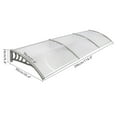 thumbnail image 4 of 120*38" Household Application Door & Window Rain Cover Eaves With longer, strengthen design, Outdoor Door Canopy Awning For Shade and Weather Protection, Easy To Clean, Transparent Board & Gray Holder, 4 of 9