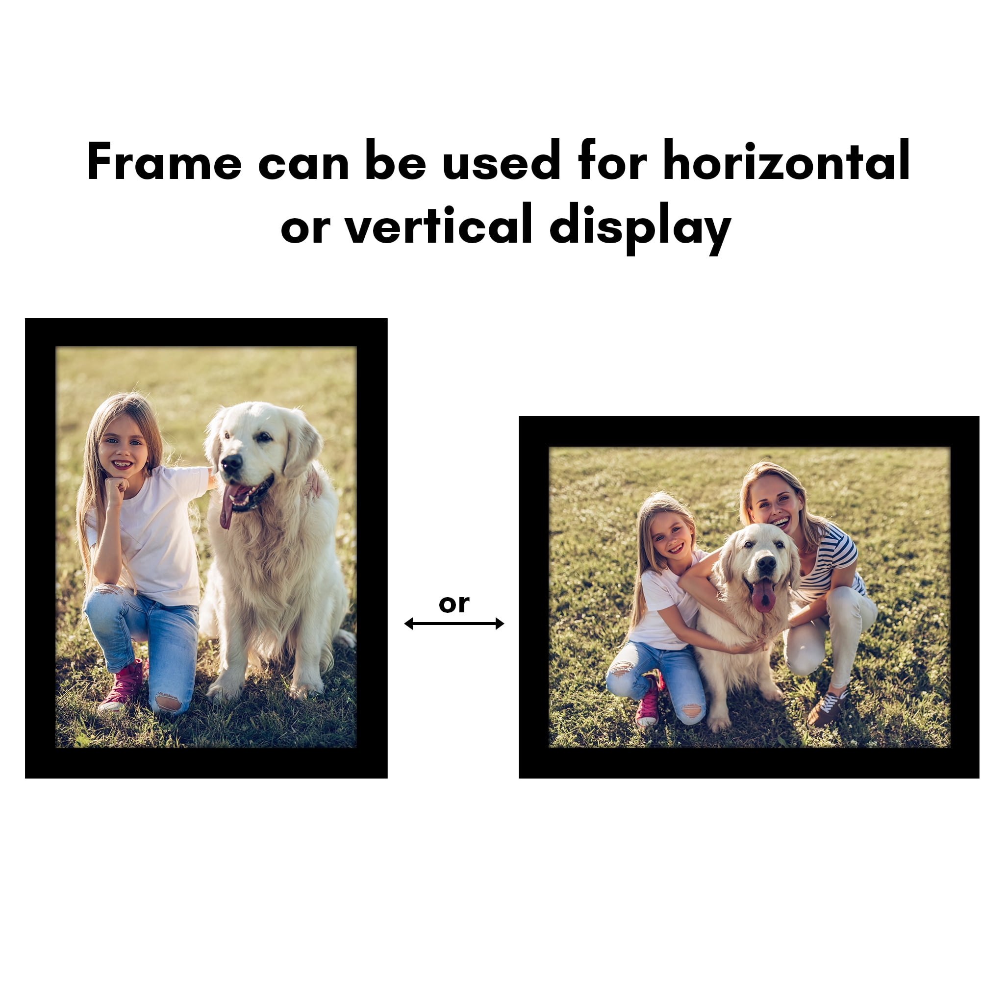 Americanflat 6x8 Picture Frame with Polished Plexiglass 5 Pack Galleria Collection Frames Tabletop - Black