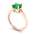 thumbnail image 2 of 1 ct Asscher Cut Simulated Emerald Solitaire 18K Rose Gold Womens Engagement Ring, 2 of 5