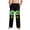 Black, variant on Unisex Kids Green Eye Monster Print Pants Elastic Waist Pockets Casual Lounge Wear 4-14T