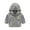 Gray2, variant on Mikilon Kids Shaker Fleece Hooded Jackets Solid Color Cute Dinosaur Print Zipper Jackets Long Sleeve Warm Jackets ,Size 11 Months-8 Years