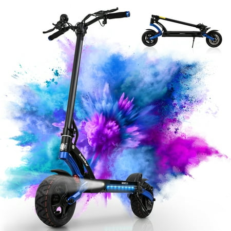 Kaabo Electric Scooter for Adults Mantis 10,High Performance Comfort Scooter with 25 Miles Range,Max Speed 19 MPH,Max Gear motor 500W,10 inch Wheels,UL Certified Blue