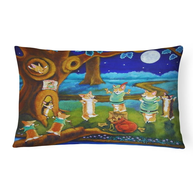 Carolines Treasures 7415PW1216 Corgi Robin Hood Fabric Decorative Pillow
