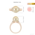thumbnail image 5 of Angara Golden South Sea Cultured Pearl Collar Ring with Diamonds in 14K Rose Gold for Women | June Birthstone Jewelry for Her, 5 of 8