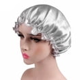 thumbnail image 2 of Gorro de Sólid Mujer, Gorro de Noche para Dormir, Cubierta para Cabeza, Sombrero anda Elástica - Pta Baoblaze Gorro de dormir de satén de seda, 2 of 8