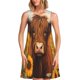 thumbnail image 1 of Balery Countryside Sunflower Cow Vestidos de verano para mujer con estampado: vestido holgado sin mangas, vestido playero informal y cómodo para días calurosos., 1 of 7