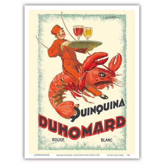Quinquina Duhomard - French Apéritif Wine - Vintage Advertising Poster by Albert Dorfinant c.1928 - Master Art Print (Unframed) 9in x 12in