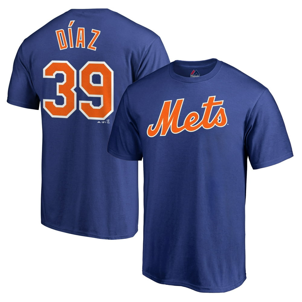 Edwin Diaz New York Mets Majestic Logo Official Name & Number T-Shirt 