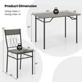 thumbnail image 3 of Costway 5PCS Dining Table Set for 4 Rectangular Kitchen Table & 4 Chairs with Metal Frame Cement Gray, 3 of 10