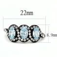thumbnail image 2 of Luxe Jewelry Designs Women's Ion Plated Black Stainless Steel Engagement Ring with Sea Blue CZ, 2 of 4
