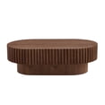 thumbnail image 7 of Hassch Modern Oval Coffee Table, 43.7" Accent Center Table with Pedestal Base, Compact Design for Living Room and Bedroom, Easy Assembly, Walnut Finish, 7 of 7
