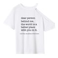 thumbnail image 4 of Camiseta de mujer con cuello redondo y cuello redondo, camiseta básica de verano para ir de compras, regalo del día de San Valentín S, 4 of 10
